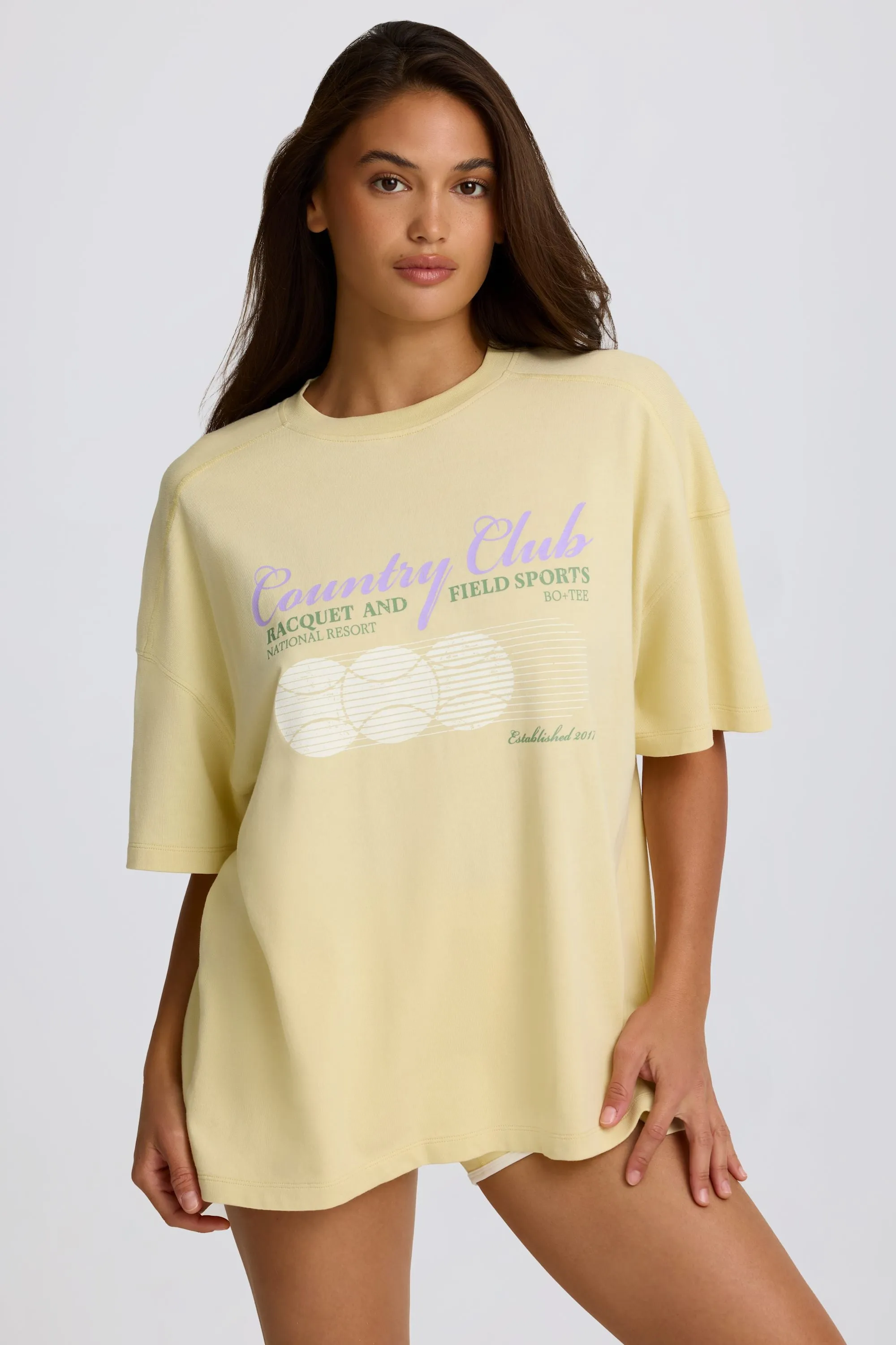 Oversized Graphic T-Shirt in Lemon sold by Oh Polly