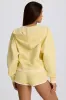 V-Neck Hoodie in Lemon sold by Oh Polly