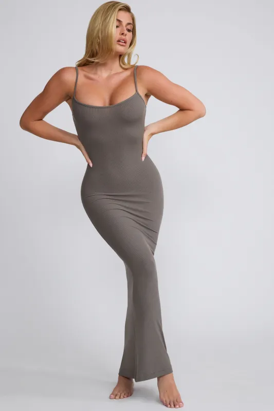 Modal Scoop-Neck Maxi Dress in Grey sold by Oh Polly