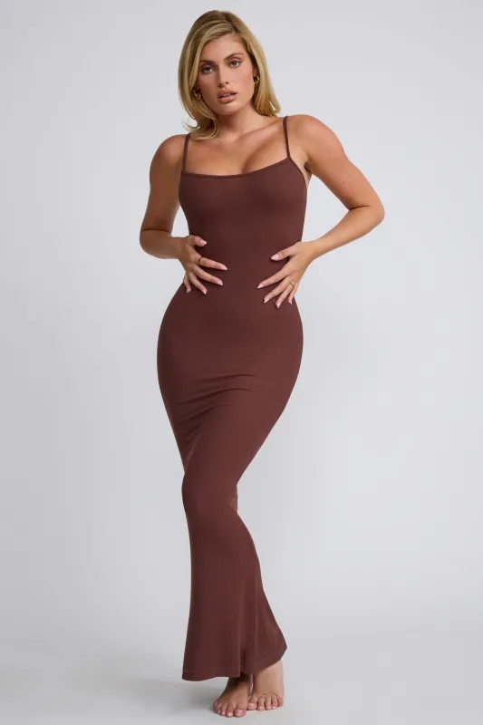 Modal Scoop-Neck Maxi Dress in Chocolate sold by Oh Polly