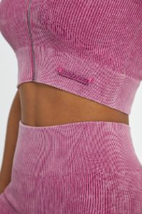 Short Sleeve Zip Crop Top in Dark Pink sold by Oh Polly