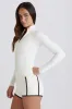 Soft Active Zip-Up Jacket in Ivory sold by Oh Polly