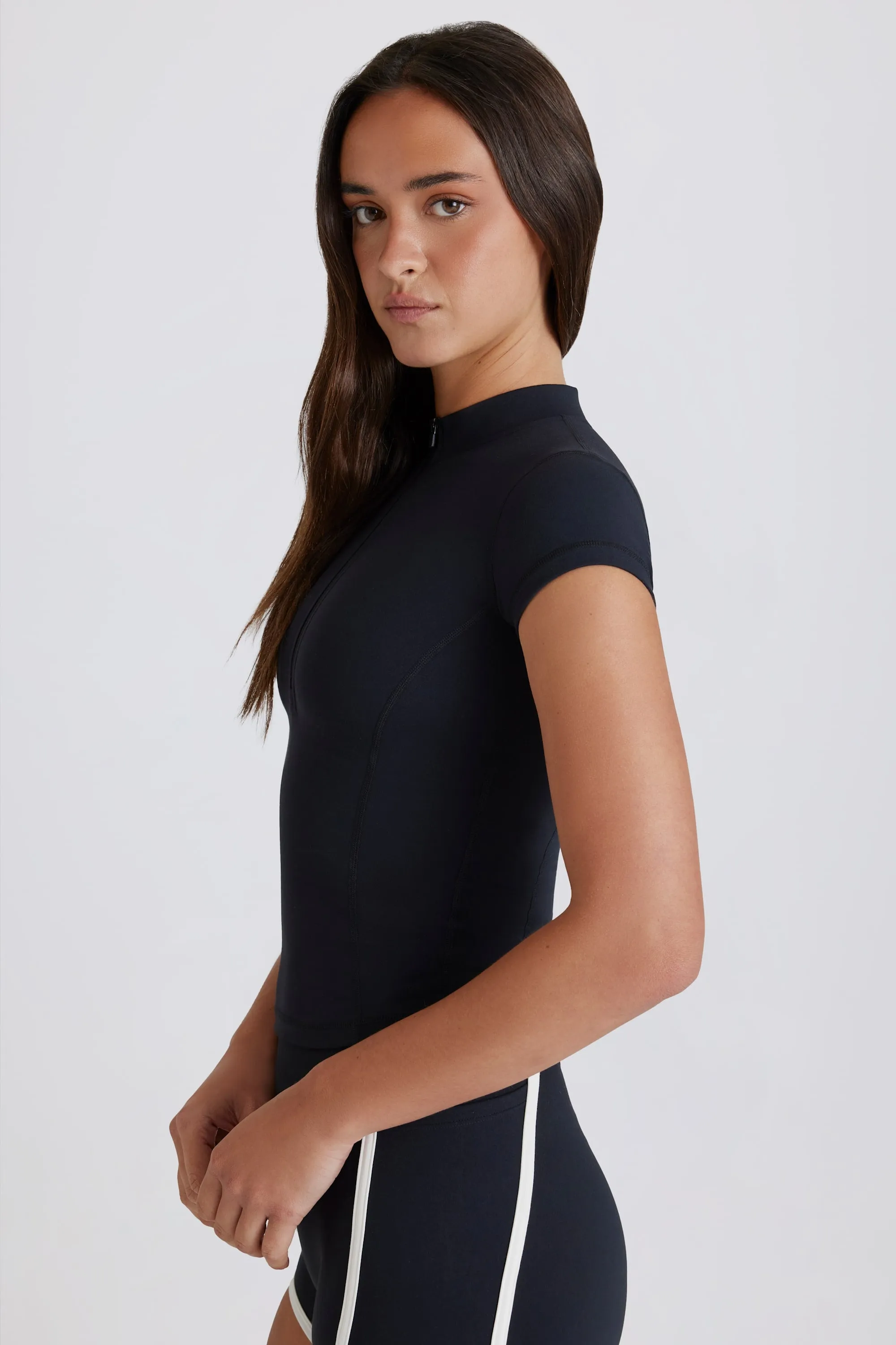 Soft Active Quarter-Zip Top in Black sold by Oh Polly product image thumbnail 3