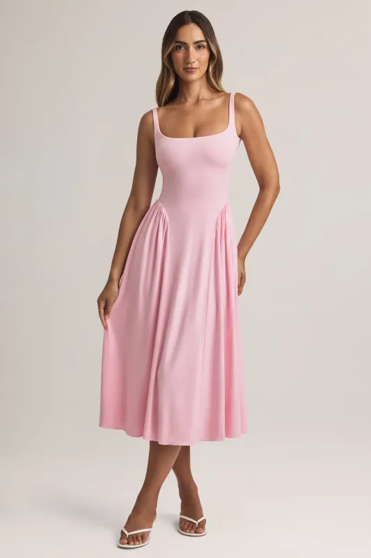 Modal A-Line Midaxi Dress in Pastel Pink sold by Oh Polly