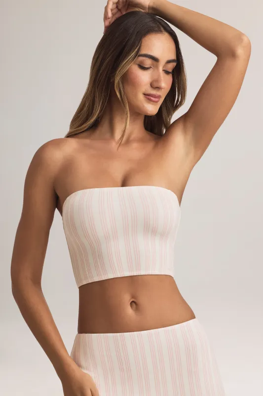 Modal Strapless Crop Top in Stripe Print sold by Oh Polly