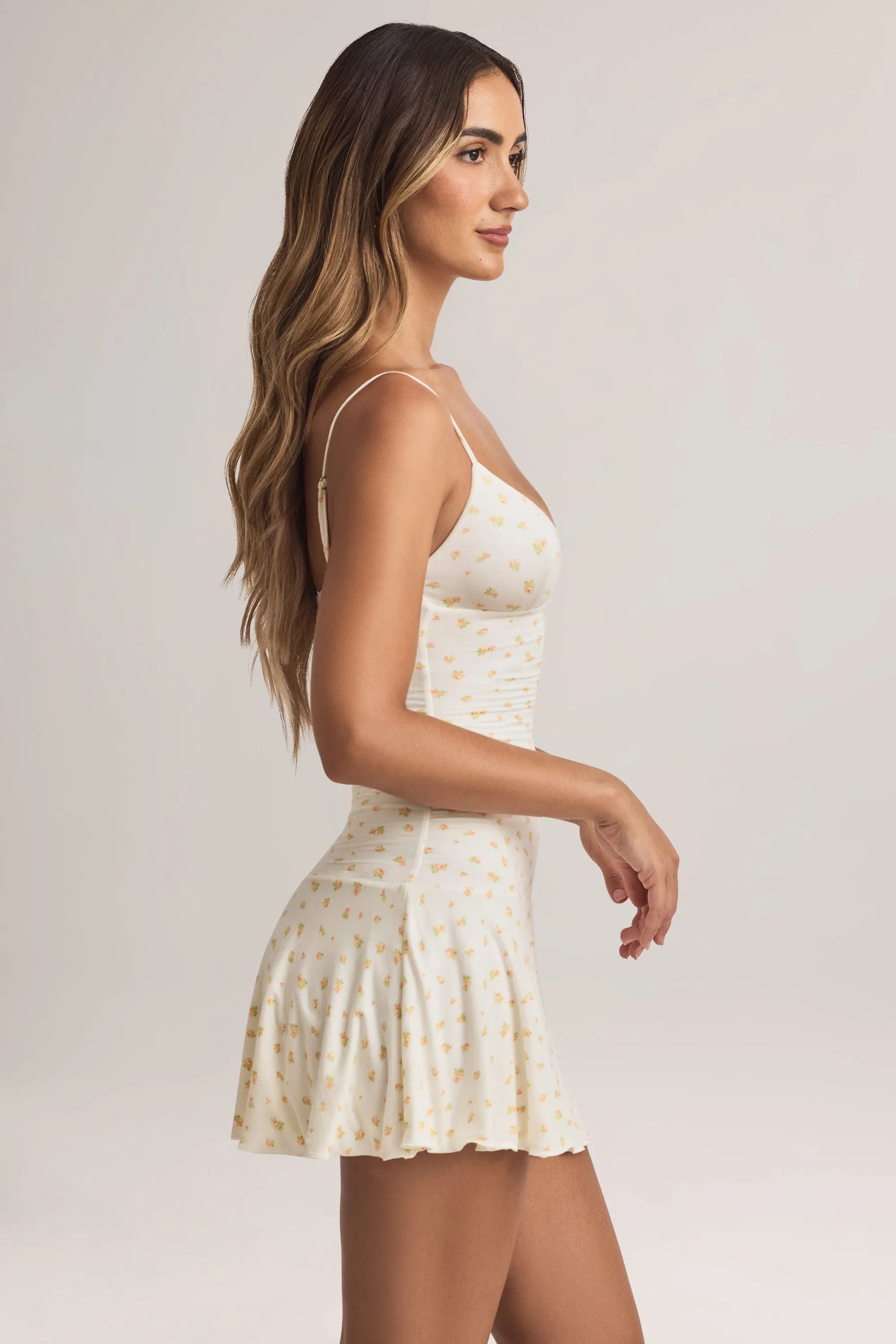 Modal Ruched A-Line Mini Dress in Floral Print sold by Oh Polly product image thumbnail 5