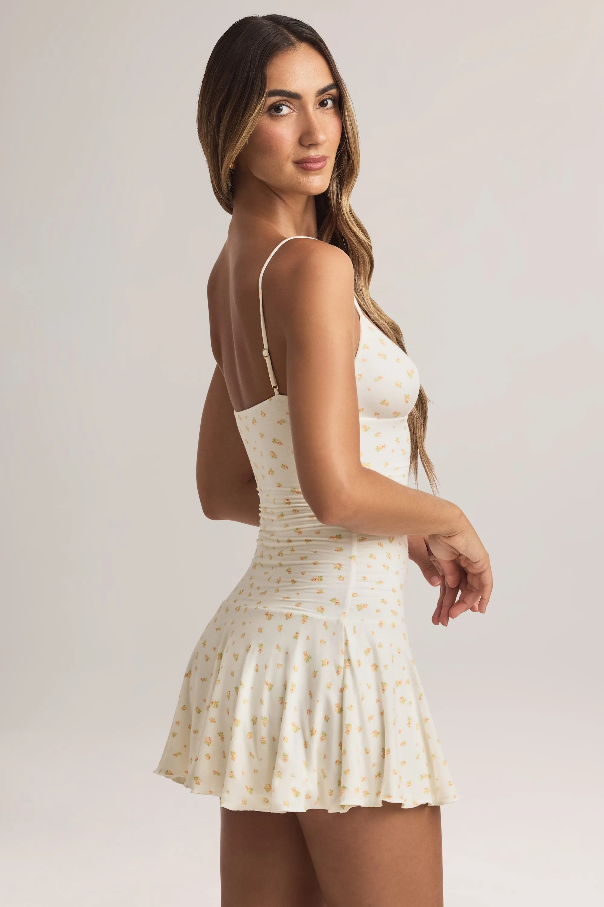 Modal Ruched A-Line Mini Dress in Floral Print sold by Oh Polly product image thumbnail 2