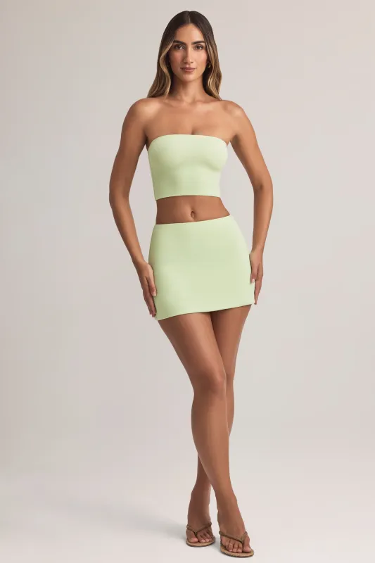 Modal Mid-Rise A-Line Mini Skirt in Sage Green sold by Oh Polly