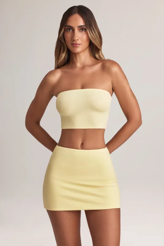 Modal Mid-Rise A-Line Mini Skirt in Lemon Sherbet sold by Oh Polly