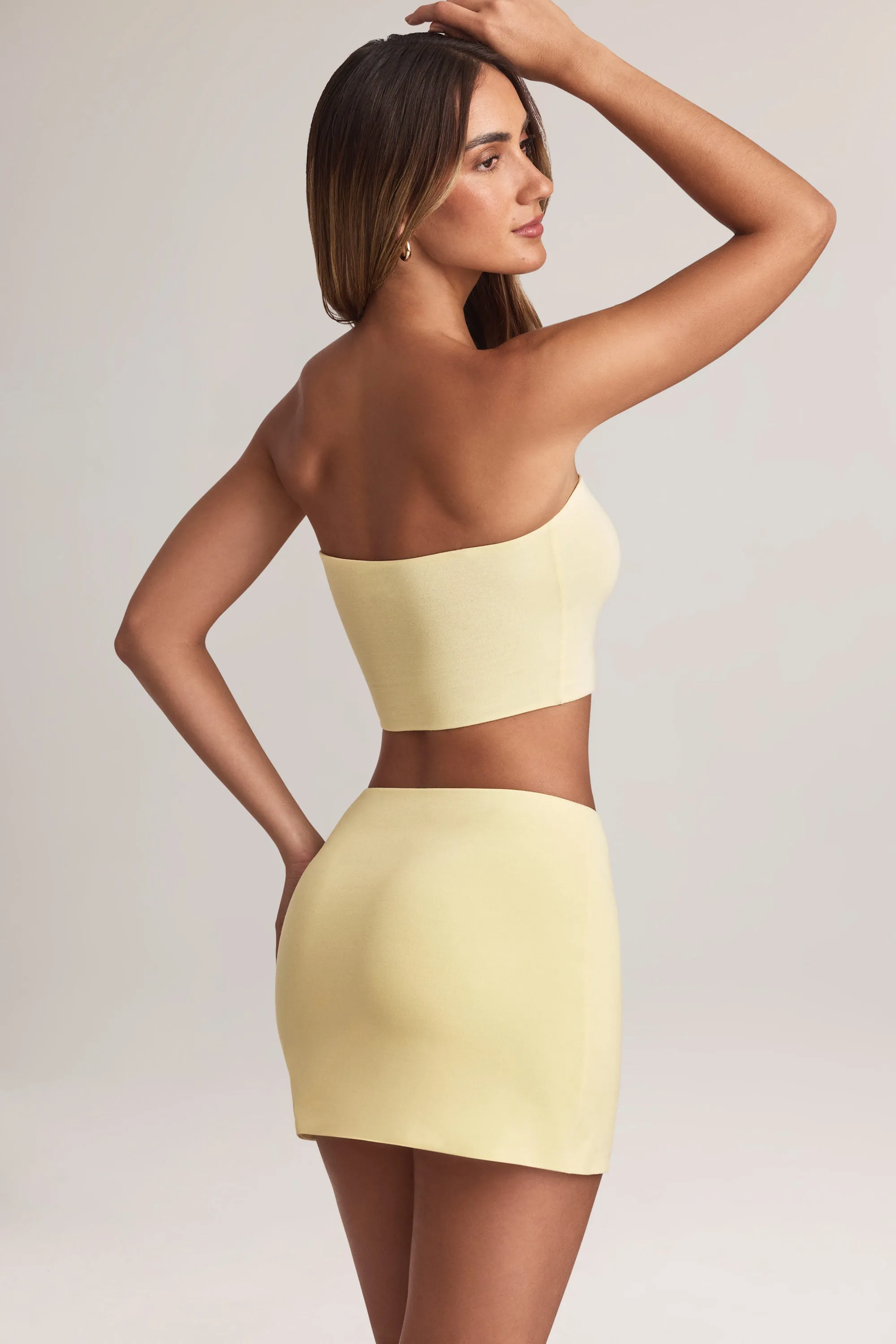 Modal Mid-Rise A-Line Mini Skirt in Lemon Sherbet sold by Oh Polly product image thumbnail 2