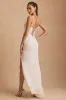 Embellished Plunge Ruffled Corset Maxi Dress in Ivory sold by Oh Polly