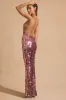 Sequin-Embellished Halterneck Maxi Dress in Pink sold by Oh Polly