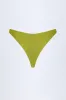 Bead-Embellished Cheeky Bikini Bottoms in Olive Green sold by Oh Polly