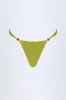 Bead-Embellished Cheeky Bikini Bottoms in Olive Green sold by Oh Polly
