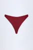 Bead-Embellished Cheeky Bikini Bottoms in Dark Cherry sold by Oh Polly