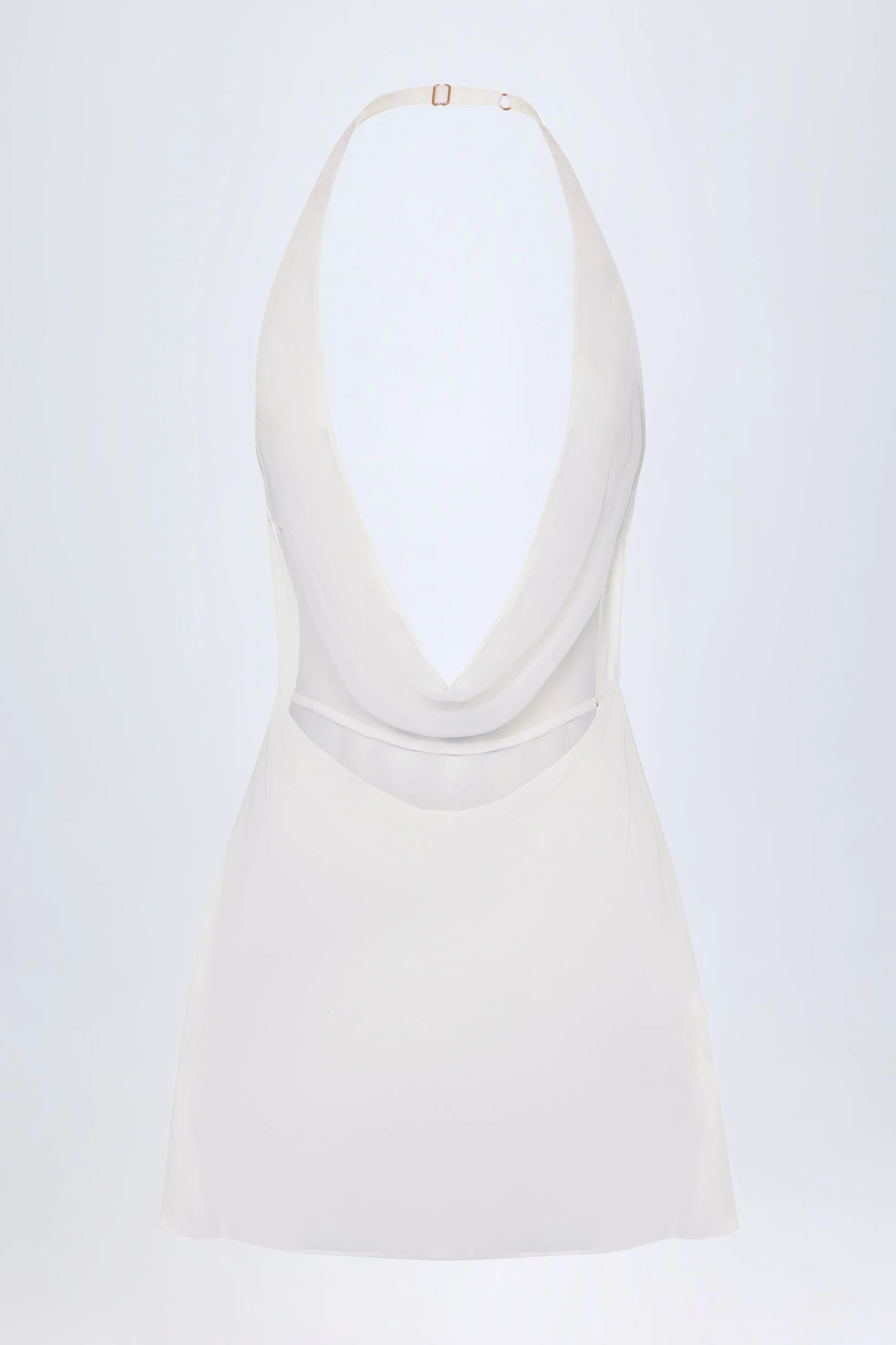 Cowl-Neck Backless Mini Dress in White sold by Oh Polly product image thumbnail 4