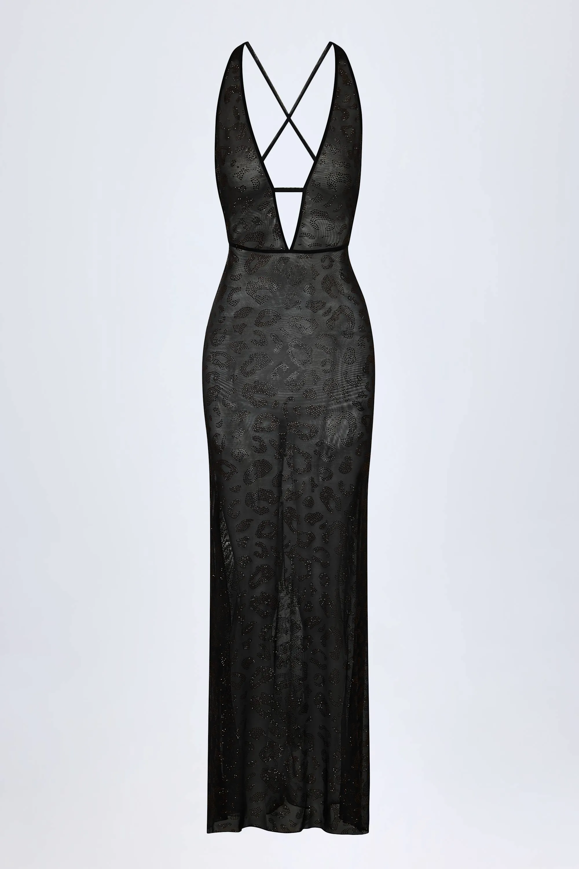 Embellished Backless Maxi Dress in Black sold by Oh Polly product image thumbnail 3