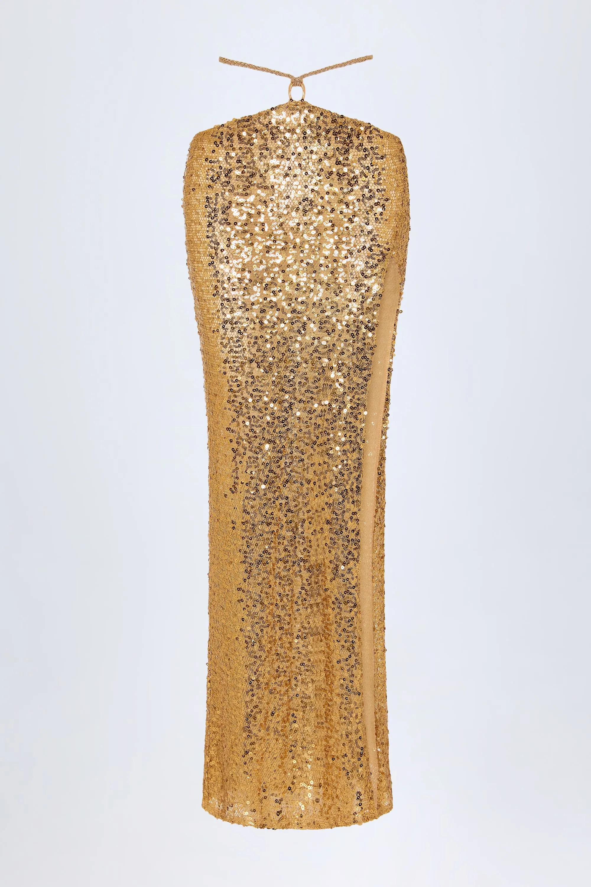 Embellished Hardware-Detail Strappy Maxi Skirt in Gold sold by Oh Polly product image thumbnail 3