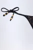 Side-Tie Bead Thong Bikini Bottoms in Black Leopard Hotfix sold by Oh Polly
