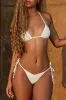 Side-Tie Bead Thong Bikini Bottoms in White Leopard Hotfix sold by Oh Polly