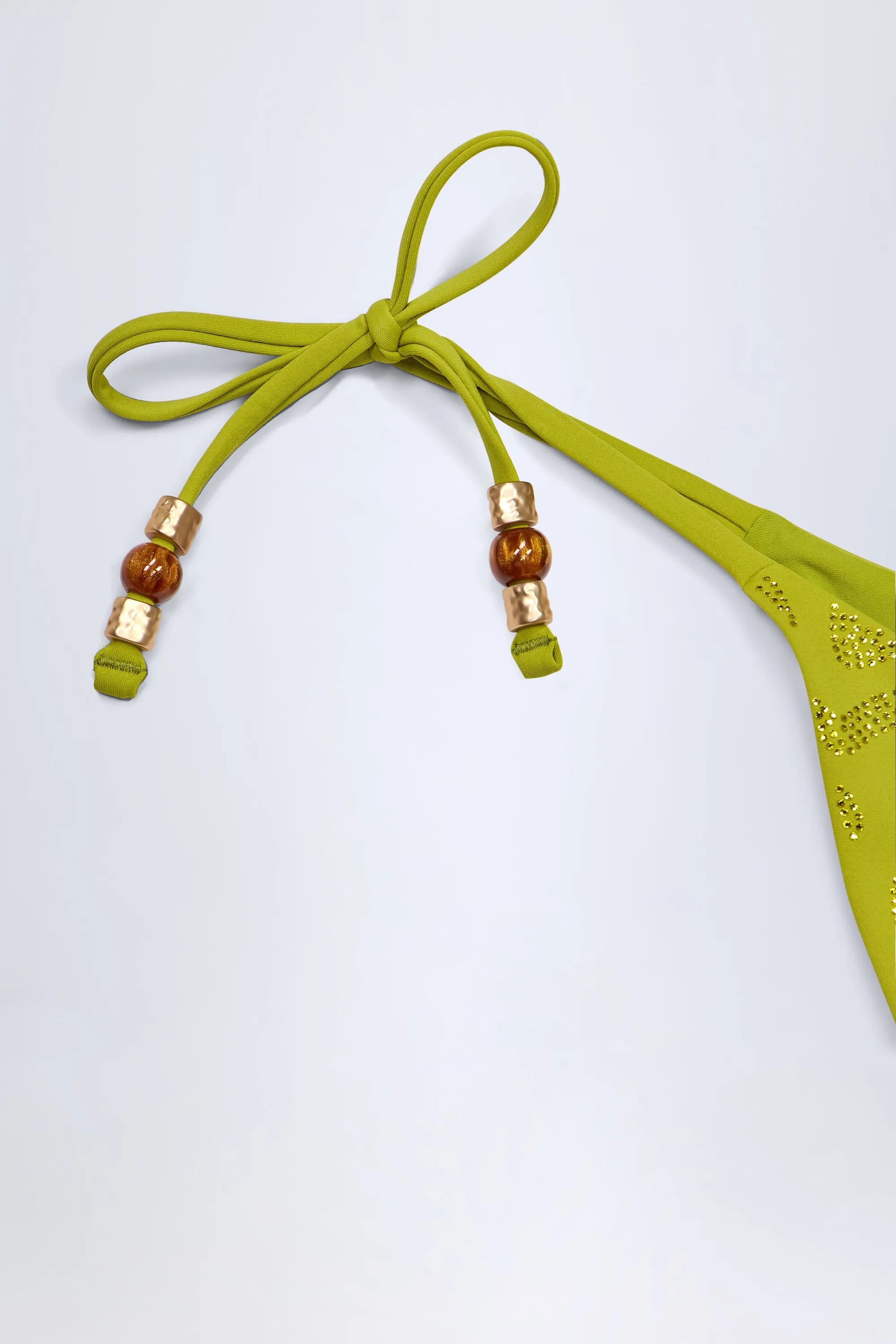Charm-Detail Thong Bikini Bottoms in Olive Green sold by Oh Polly product image thumbnail 5