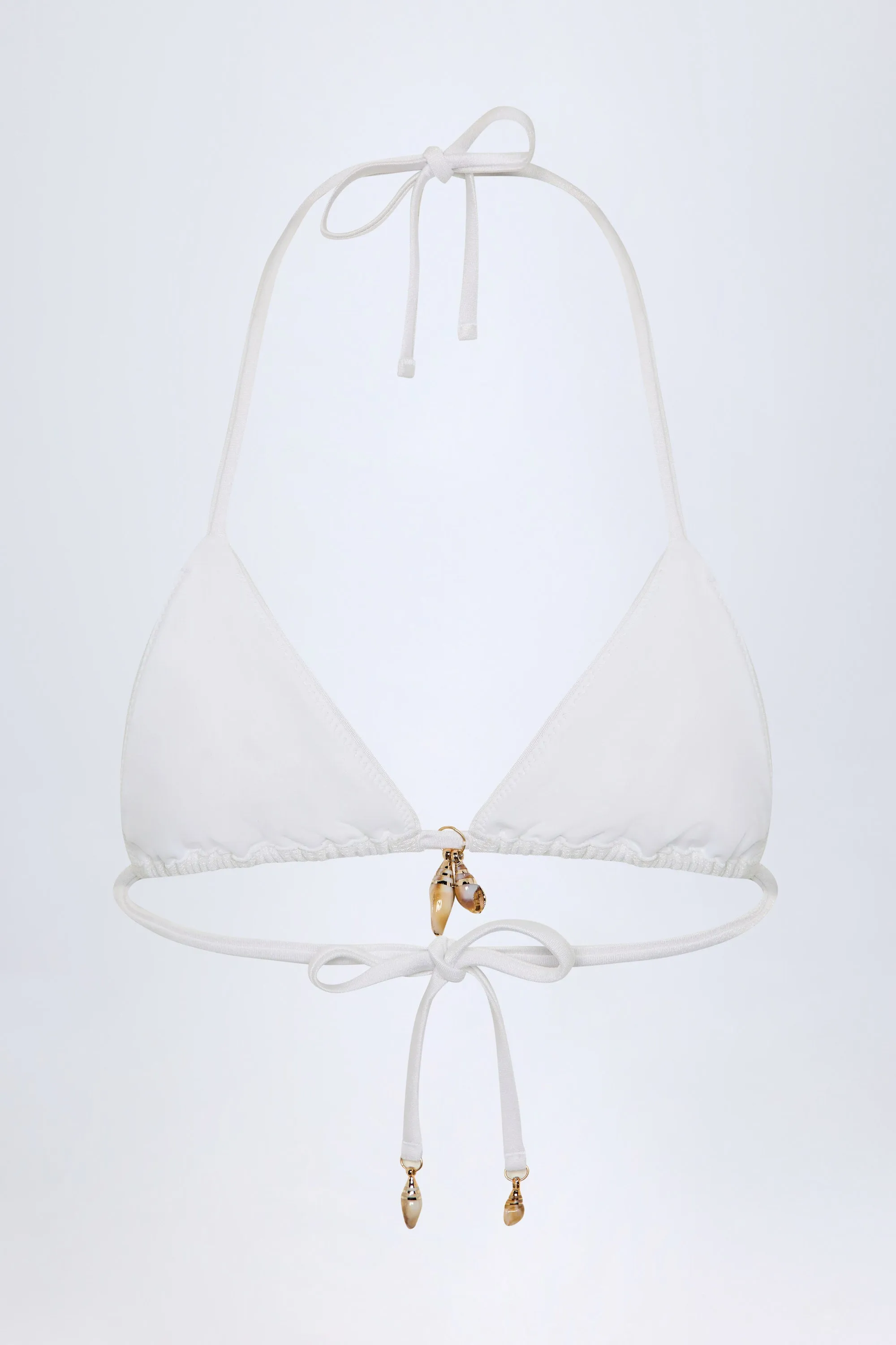 Charm-Detail Triangle Bikini Top in White sold by Oh Polly product image thumbnail 4