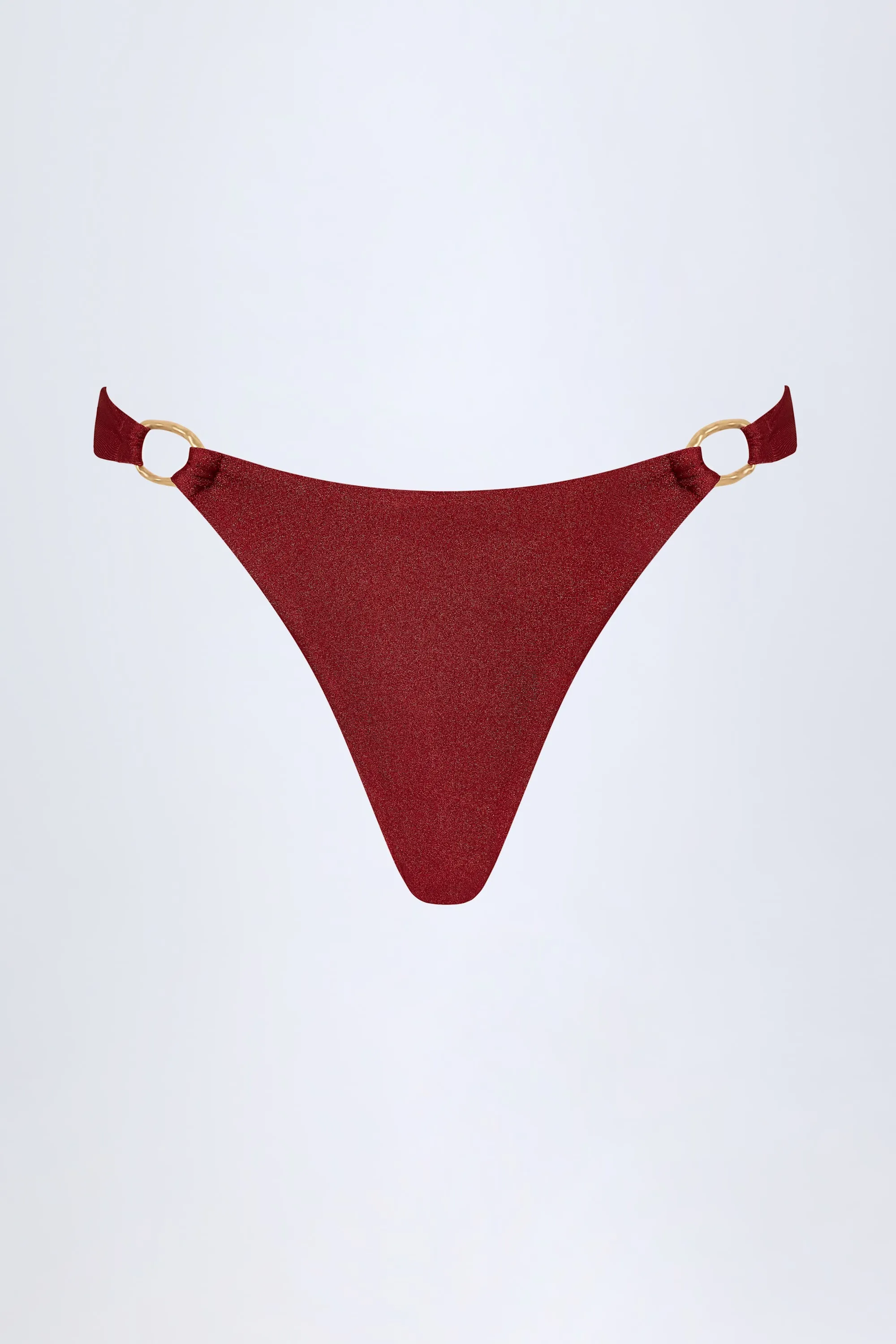 Hardware-Detail Thong Bikini Bottoms in Dark Cherry sold by Oh Polly product image thumbnail 3