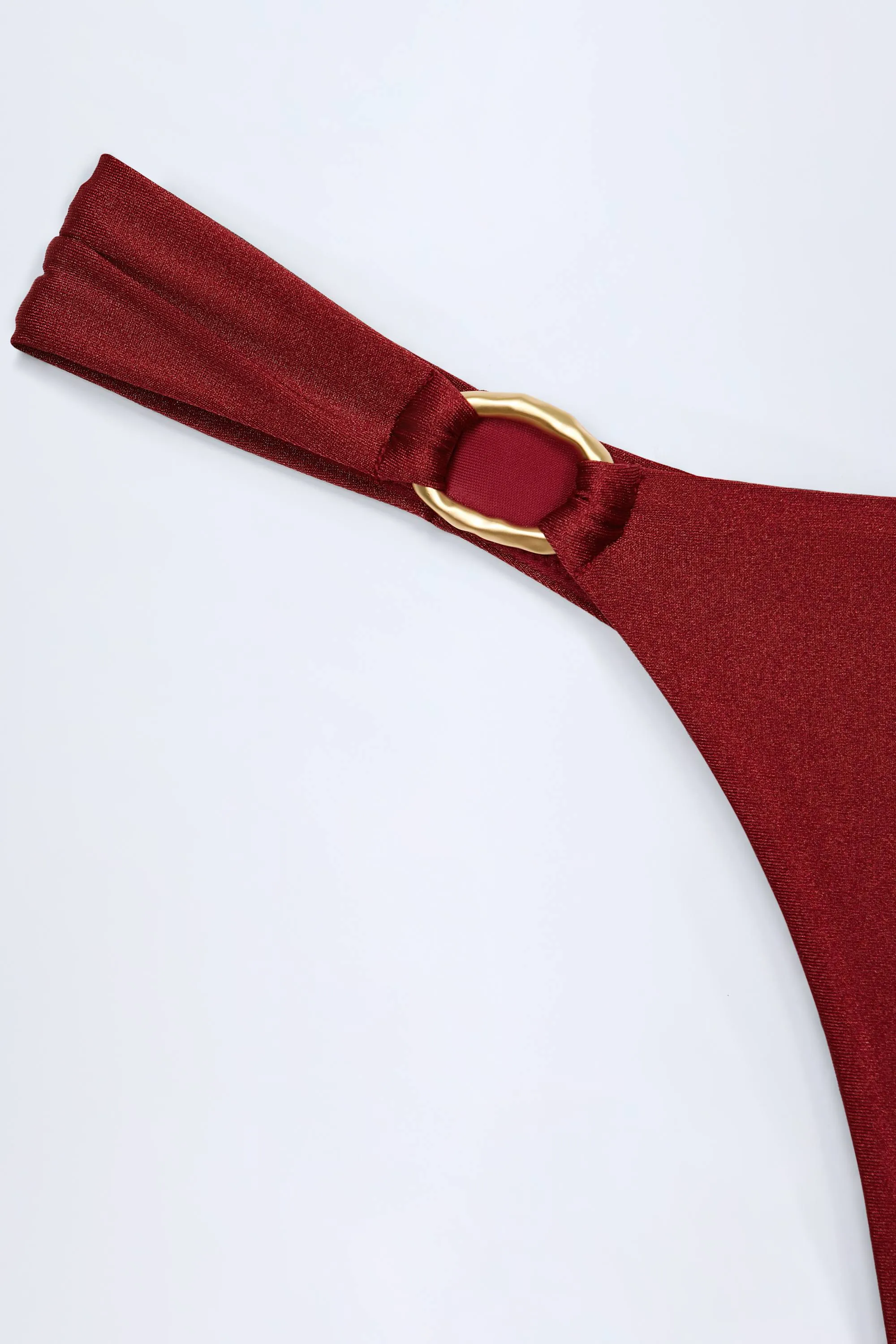 Hardware-Detail Thong Bikini Bottoms in Dark Cherry sold by Oh Polly product image thumbnail 5