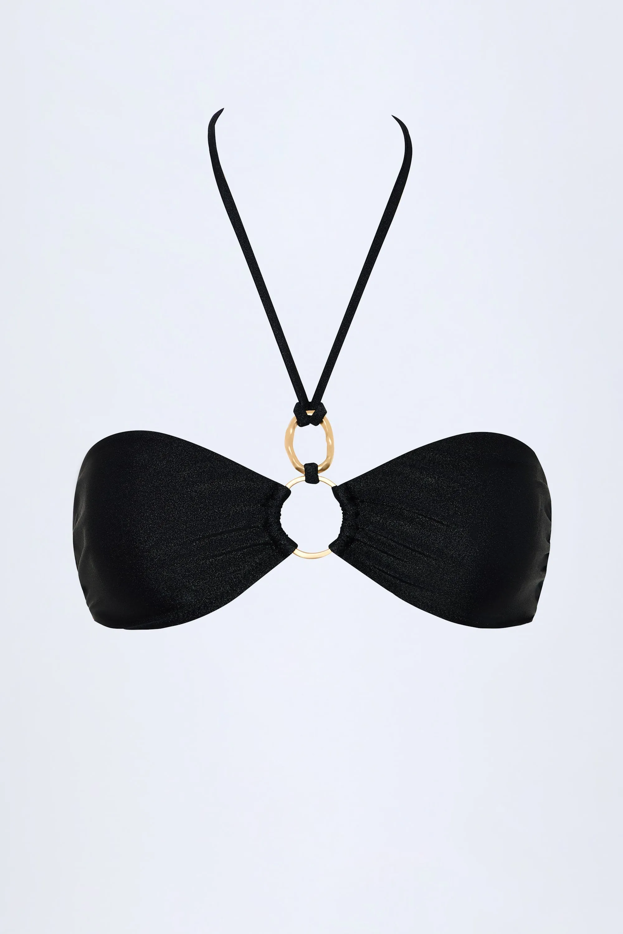 Hardware-Detail Ruched Halterneck Bikini Top in Black sold by Oh Polly product image thumbnail 3