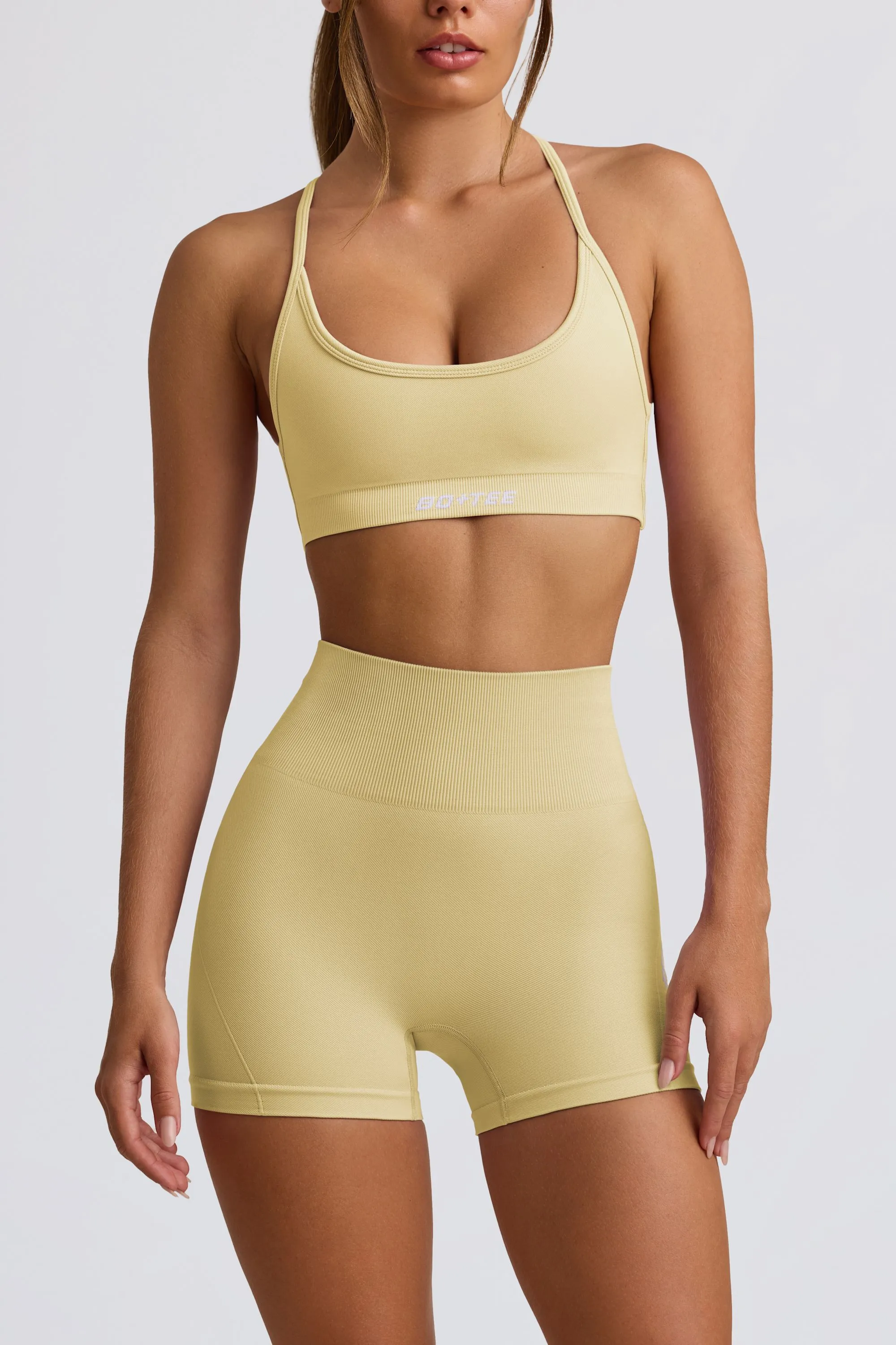 Super Sculpt Seamless Mini Shorts in Butter Yellow sold by Oh Polly product image thumbnail 5