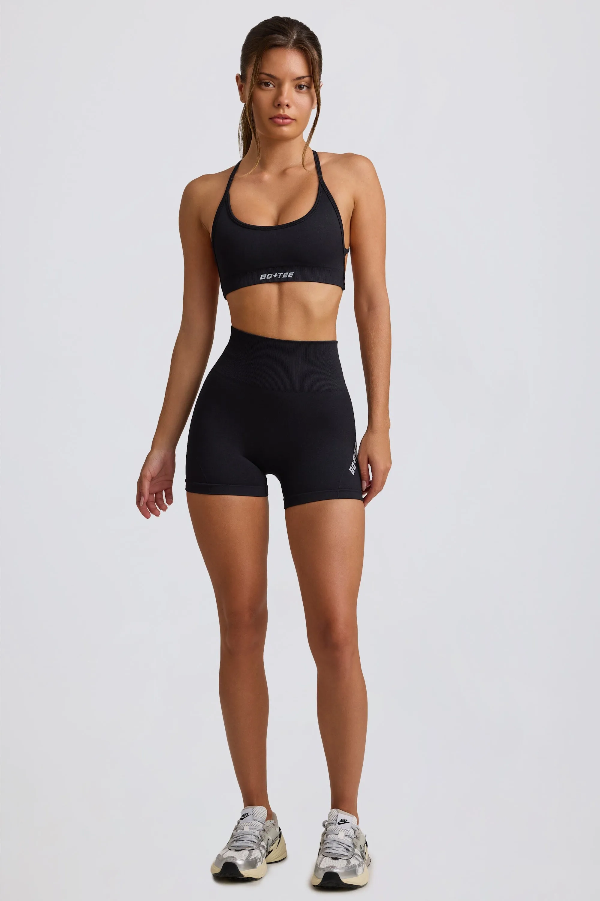 Super Sculpt Seamless Mini Shorts in Black sold by Oh Polly product image thumbnail 4