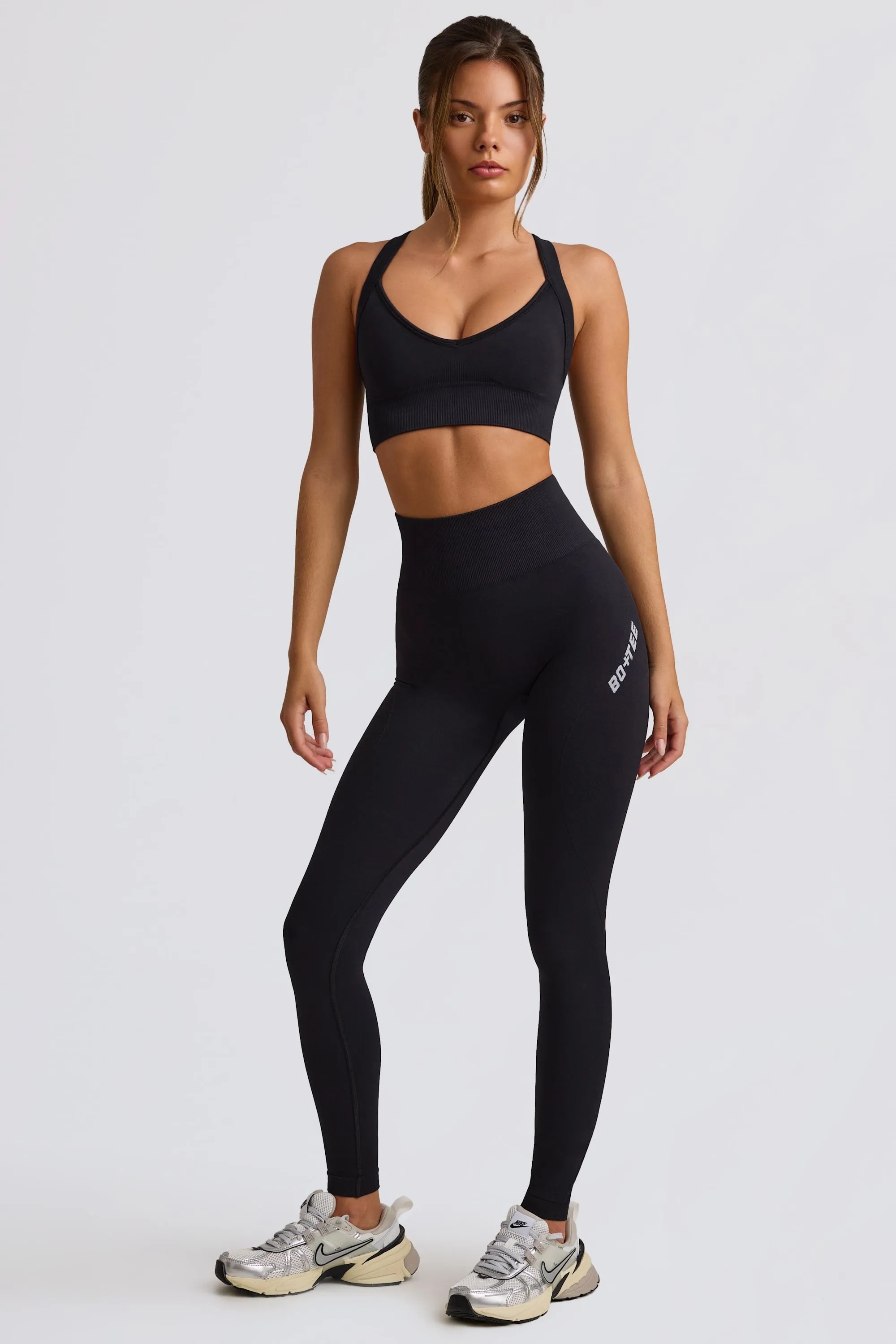 Super Sculpt Seamless High-Waist Leggings in Black sold by Oh Polly