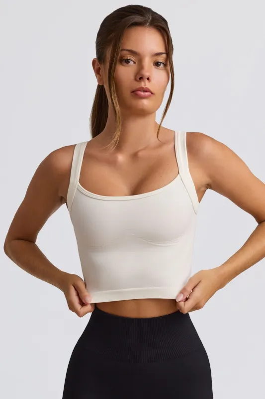 Super Sculpt Seamless Longline Camisole Top in White sold by Oh Polly