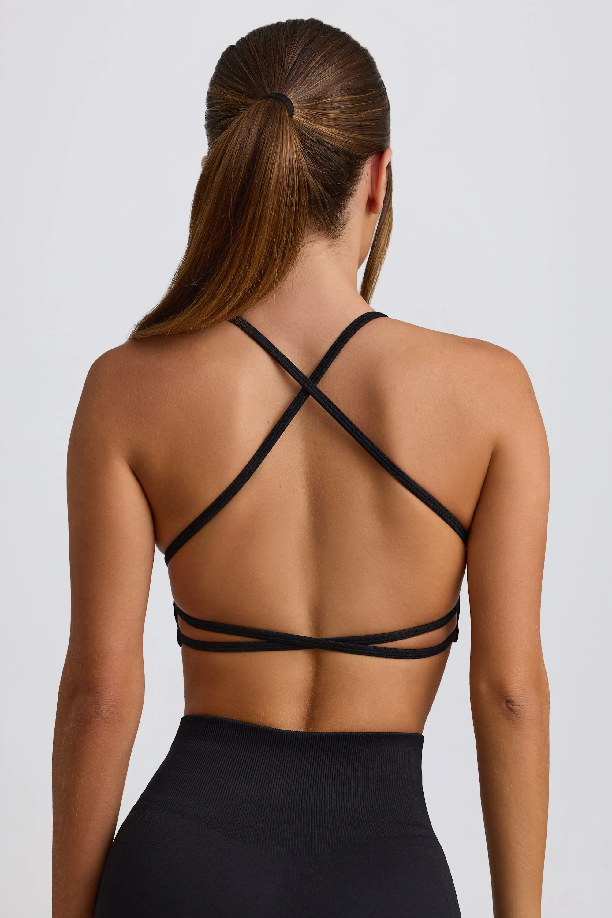 Super Sculpt Seamless Backless Sports Bra in Black sold by Oh Polly product image thumbnail 2