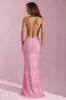 Embellished Cowl-Neck Backless Maxi Dress in Pink sold by Oh Polly