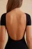 Cap Sleeve Open Back Maxi Dress in Black sold by Oh Polly