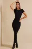 Cap Sleeve Open Back Maxi Dress in Black sold by Oh Polly