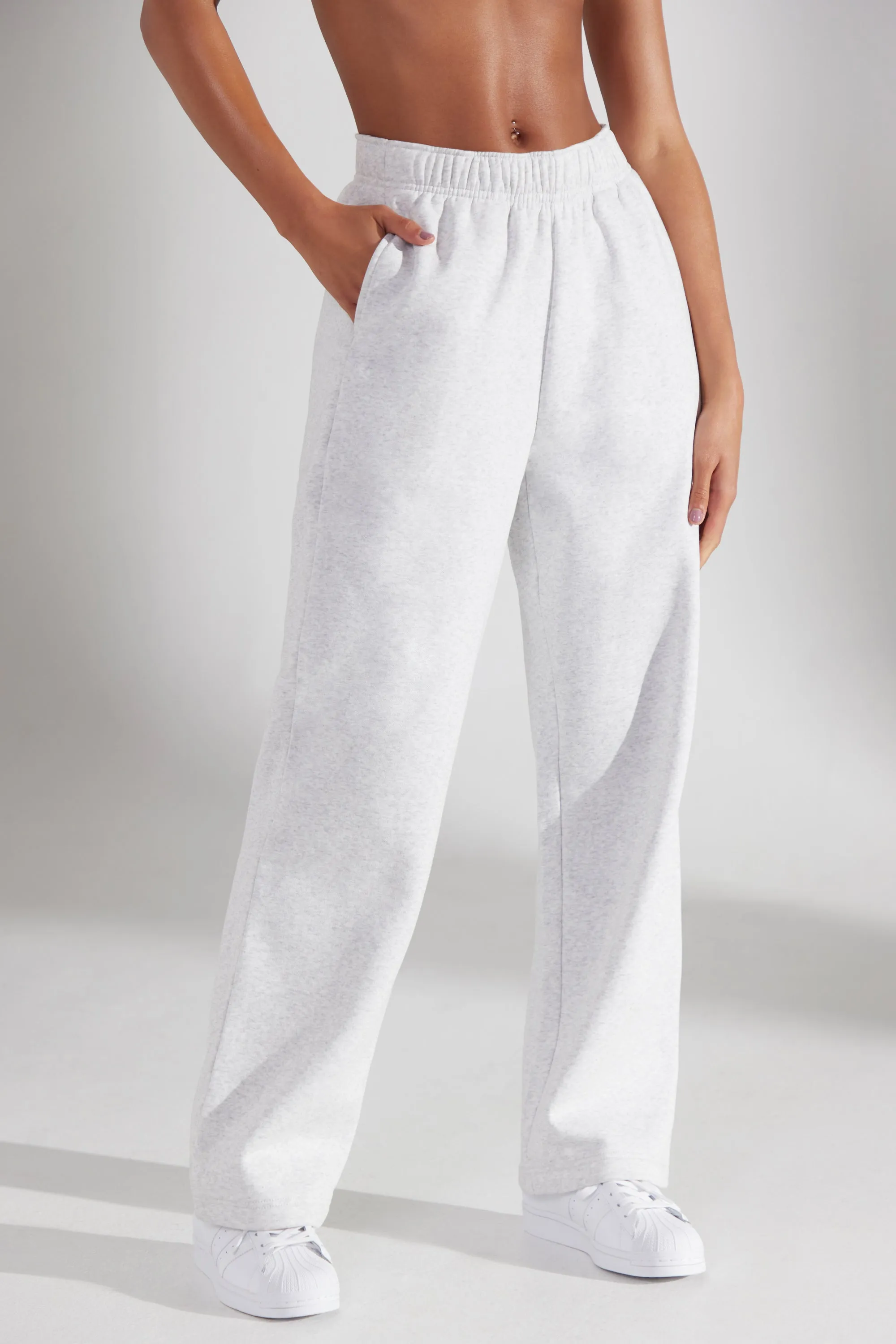 Wide Leg Joggers in Heather Grey sold by Oh Polly product image thumbnail 5