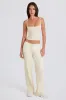 Ribbed-Knit Wide-Leg Joggers in Cream sold by Oh Polly
