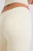 Ribbed-Knit Wide-Leg Joggers in Cream sold by Oh Polly