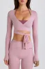 Soft Jersey Wrap Crop Top in Mauve sold by Oh Polly