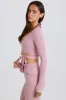 Soft Jersey Wrap Crop Top in Mauve sold by Oh Polly