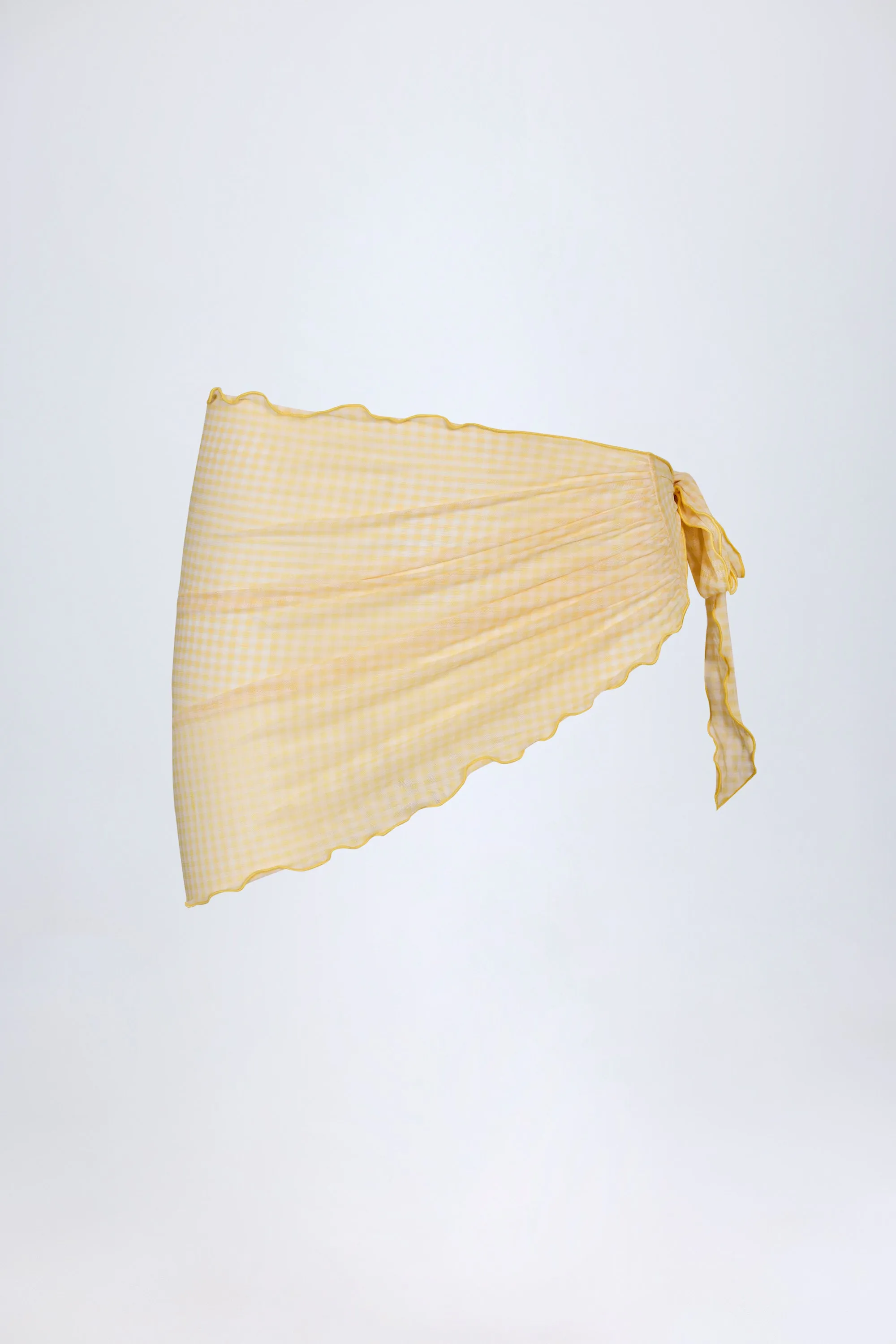 Side-Tie Sarong in Yellow Gingham sold by Oh Polly product image thumbnail 3