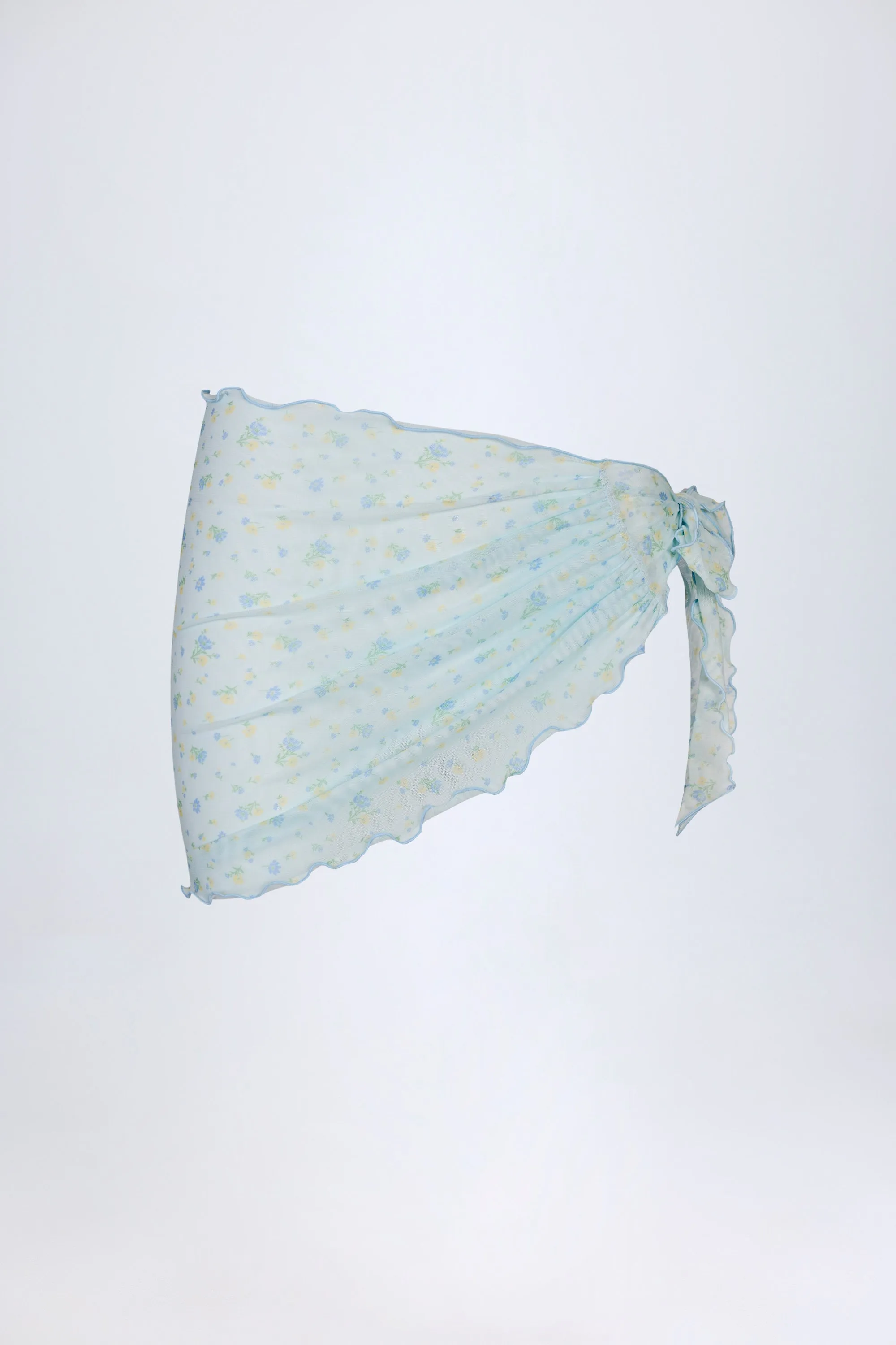 Side-Tie Sarong in Blue Floral sold by Oh Polly product image thumbnail 3