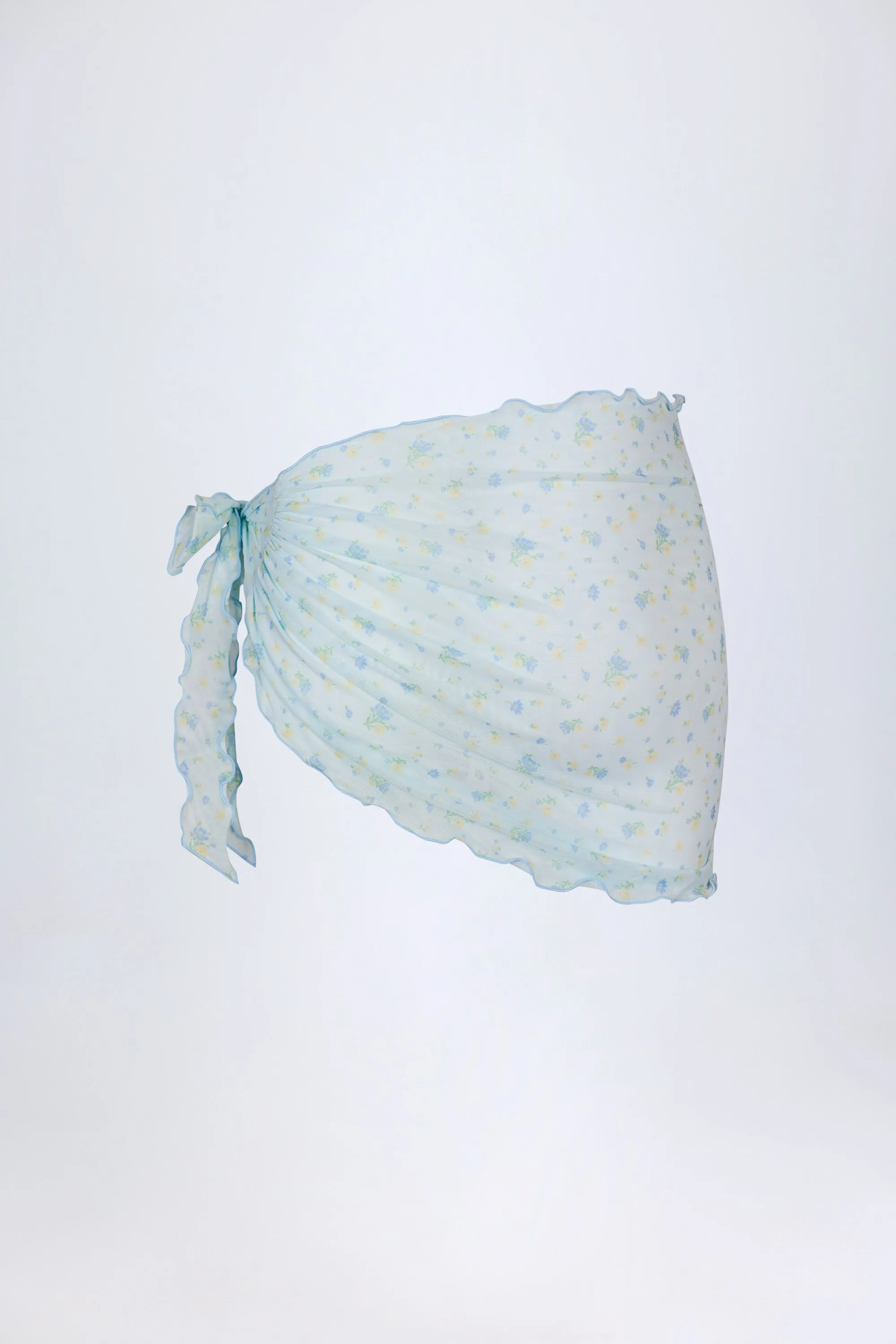 Side-Tie Sarong in Blue Floral sold by Oh Polly product image thumbnail 4