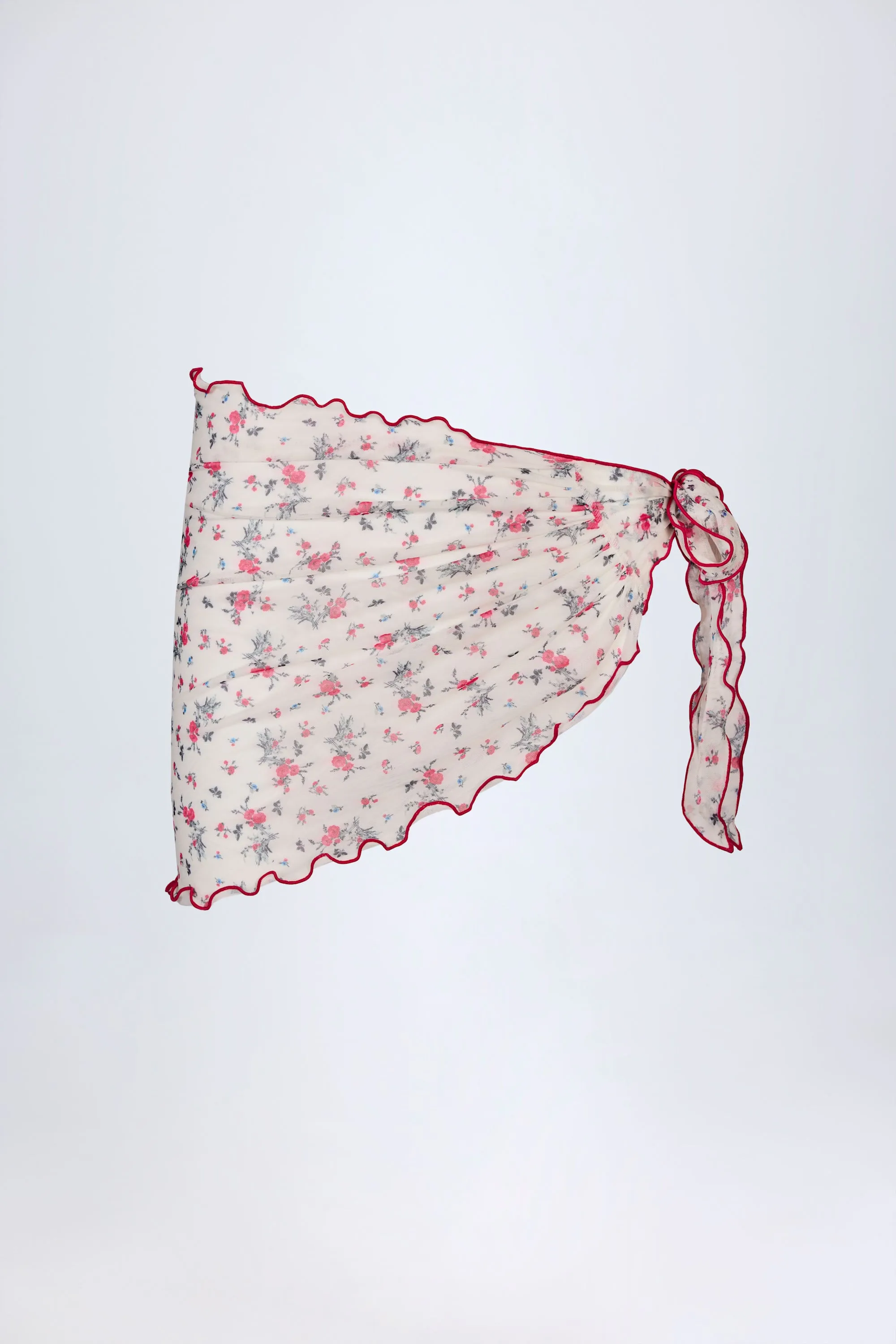 Side-Tie Sarong in Red Floral sold by Oh Polly product image thumbnail 3