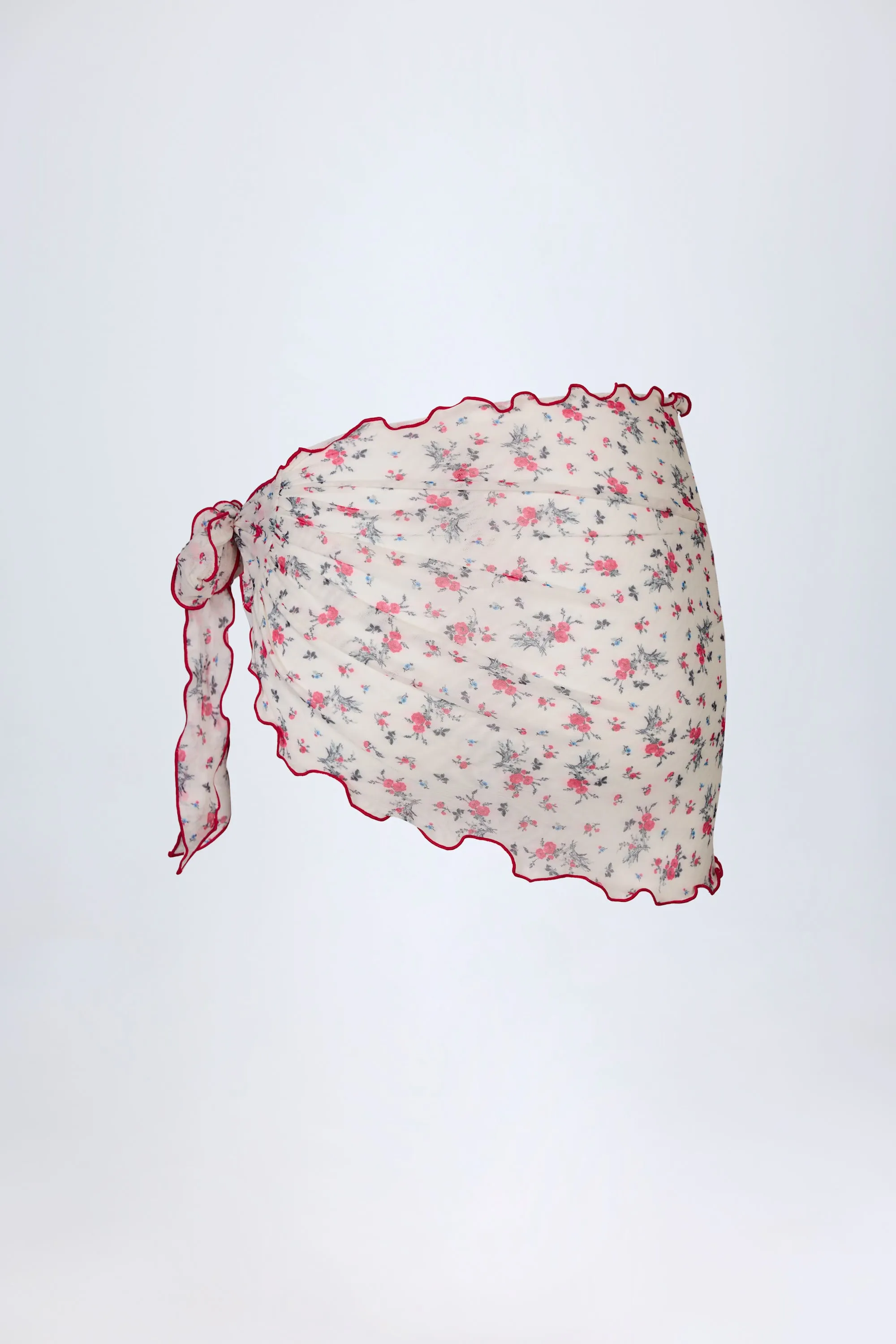Side-Tie Sarong in Red Floral sold by Oh Polly product image thumbnail 4