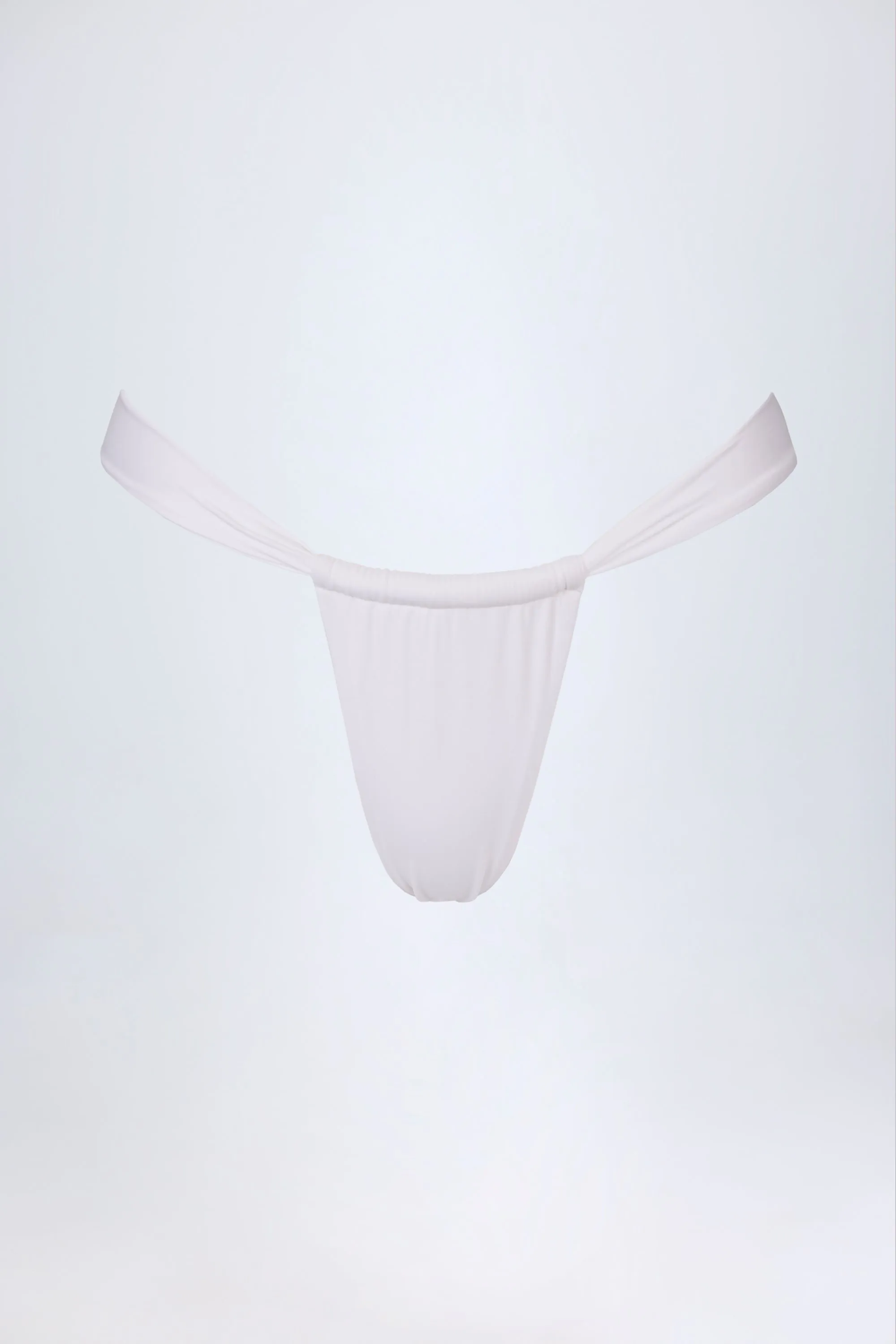 Ruched Thong Bikini Bottoms in White sold by Oh Polly product image thumbnail 3
