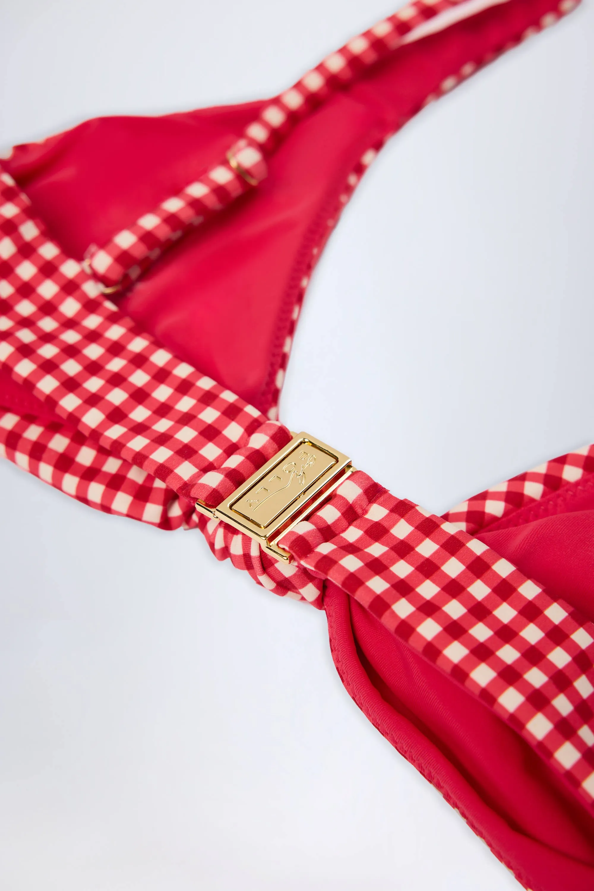 Knot-Detail Bikini Top in Red Gingham sold by Oh Polly product image thumbnail 5