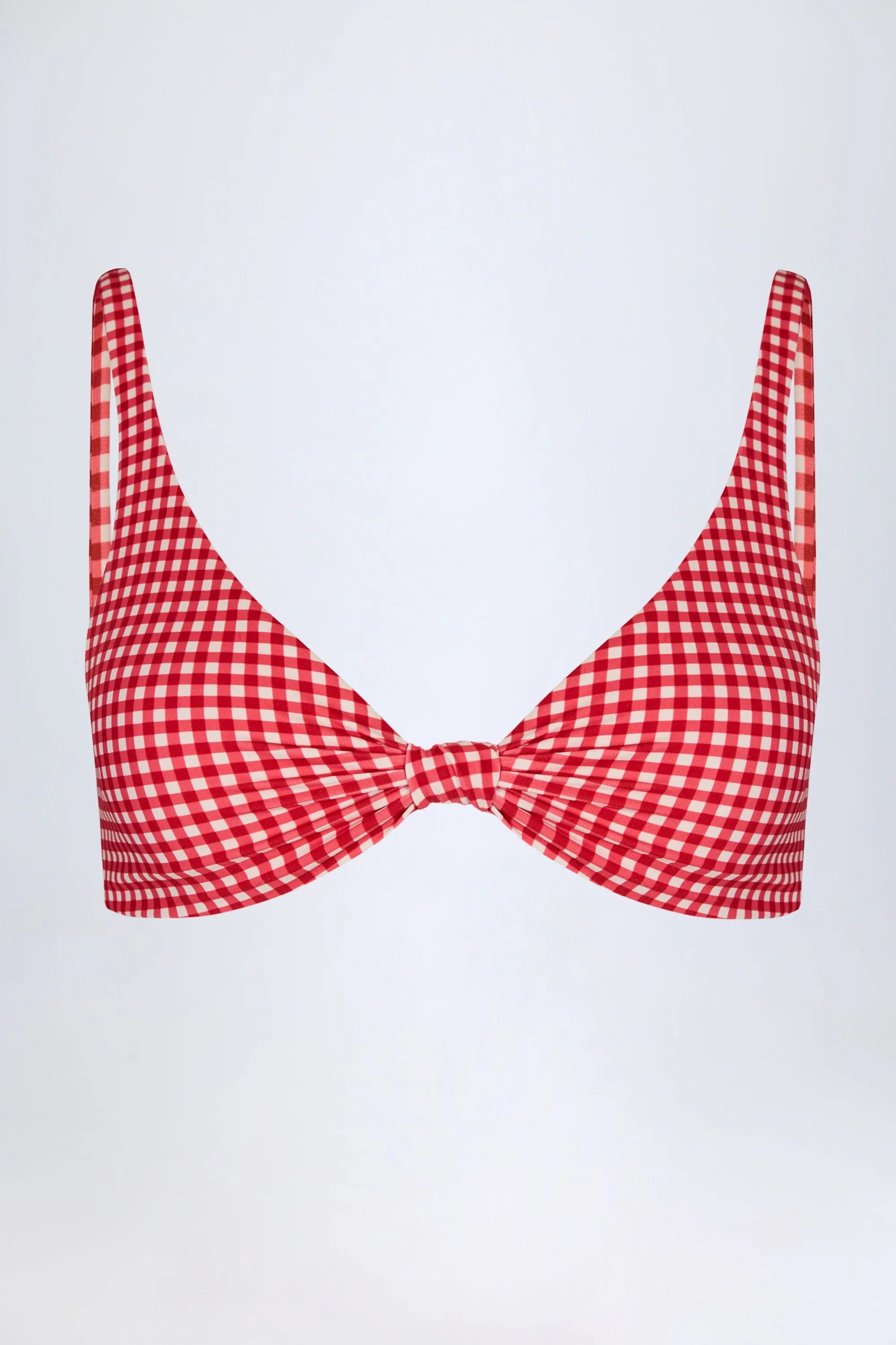 Knot-Detail Bikini Top in Red Gingham sold by Oh Polly product image thumbnail 3